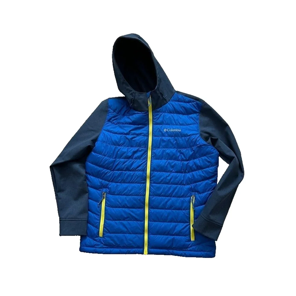 Columbia Men's Thermal Coil Hooded Jacket Coat Blue Medium
